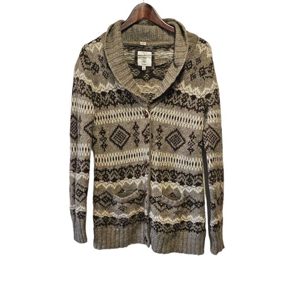 I LOVE H81  Cardigan Wool Blend Southwestern LARGE - Picture 3 of 5